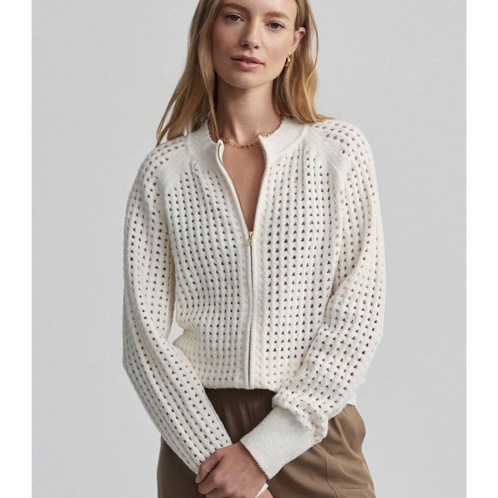 Varley White Knit Cardigan